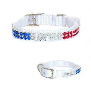 Small pet Patriotic Bling Collar - For small dogs and cats - dog-collar-fancy