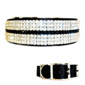 Crystal Midnight Diamonds Dog Collar - For medium to large dogs - dog-collar-fancy